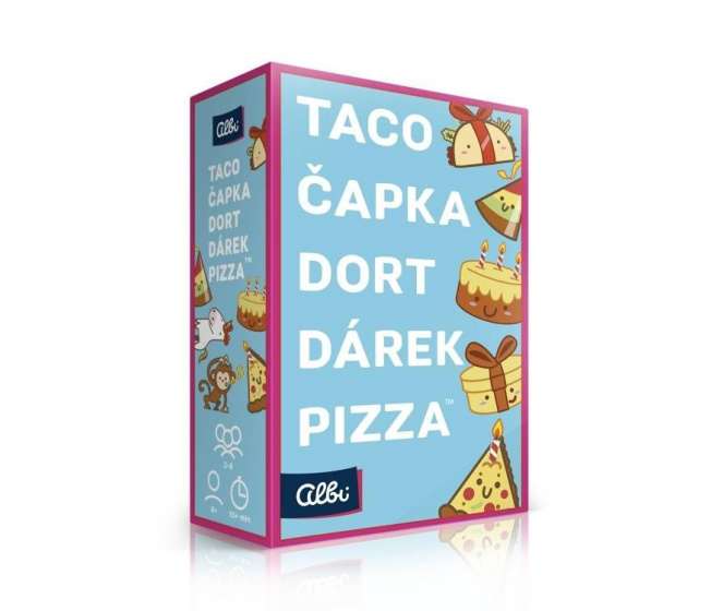 Hra – Taco, čiapka, torta, darček, pizza