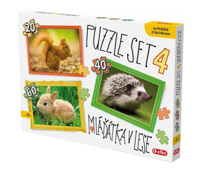 Puzzle 3 v 1 – Mláďatka v lese