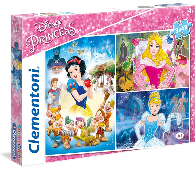 Puzzle 3x48 SuperColor – Disney princezné