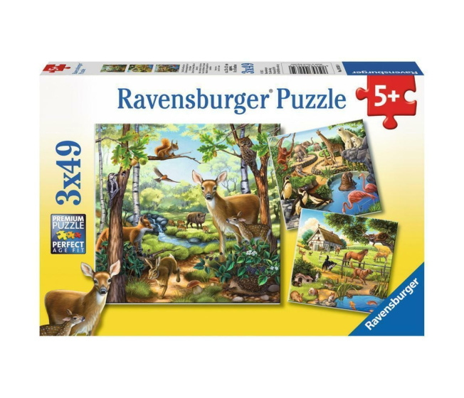 Puzzle zvieratká 3v1