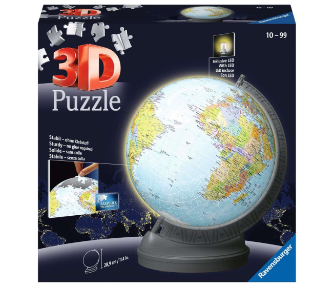 3D Puzzle - Svietiaci Glóbus