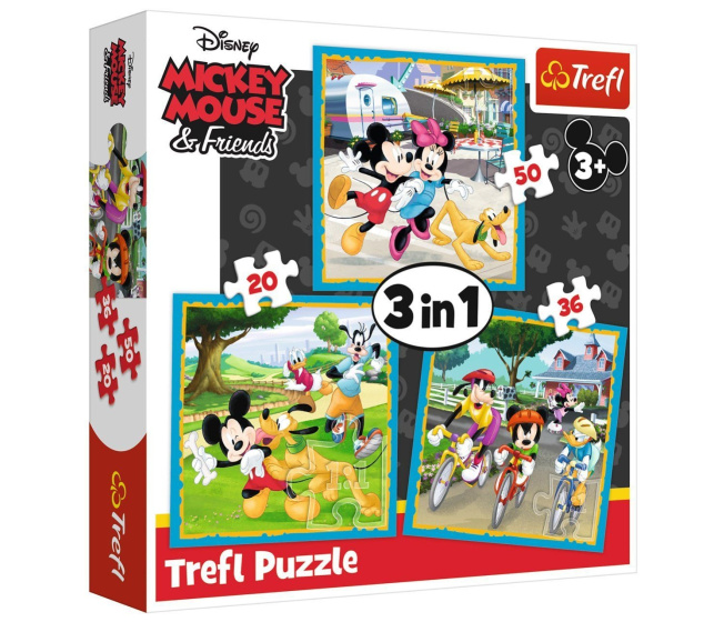 Puzzle 3 v 1 – Mickey Mouse a kamaráti