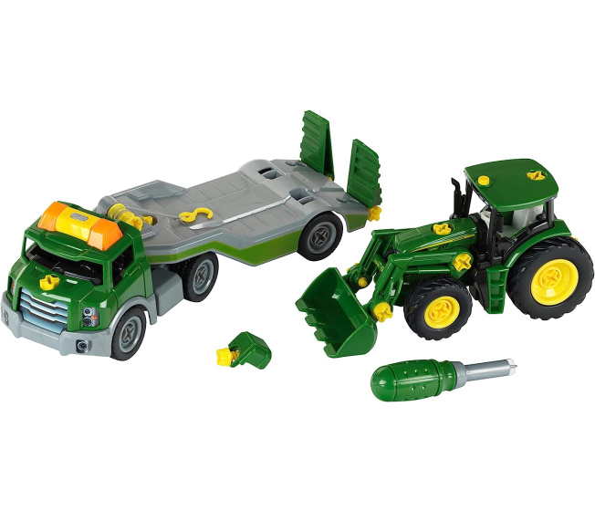 John Deere - Traktor 6215R a ťahač s prívesom